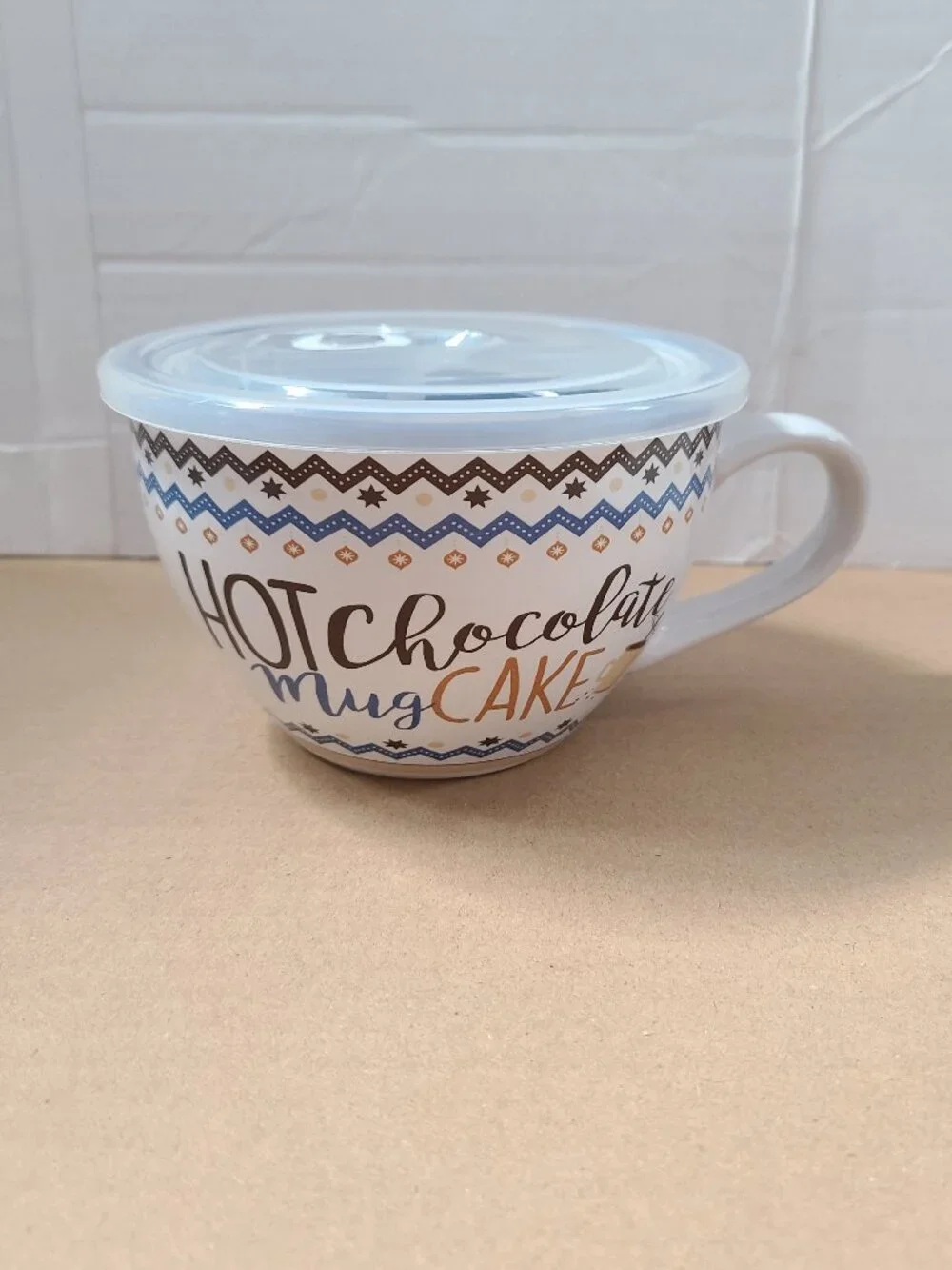 Pier 1 Mug Cake Cup Hot Chocolate Mug Large with Steamer Lid